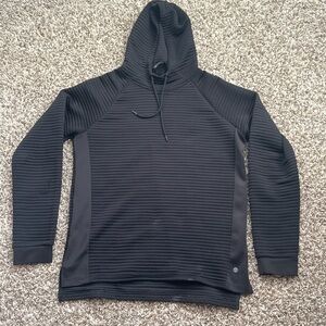 Black Ribbed Hoodie